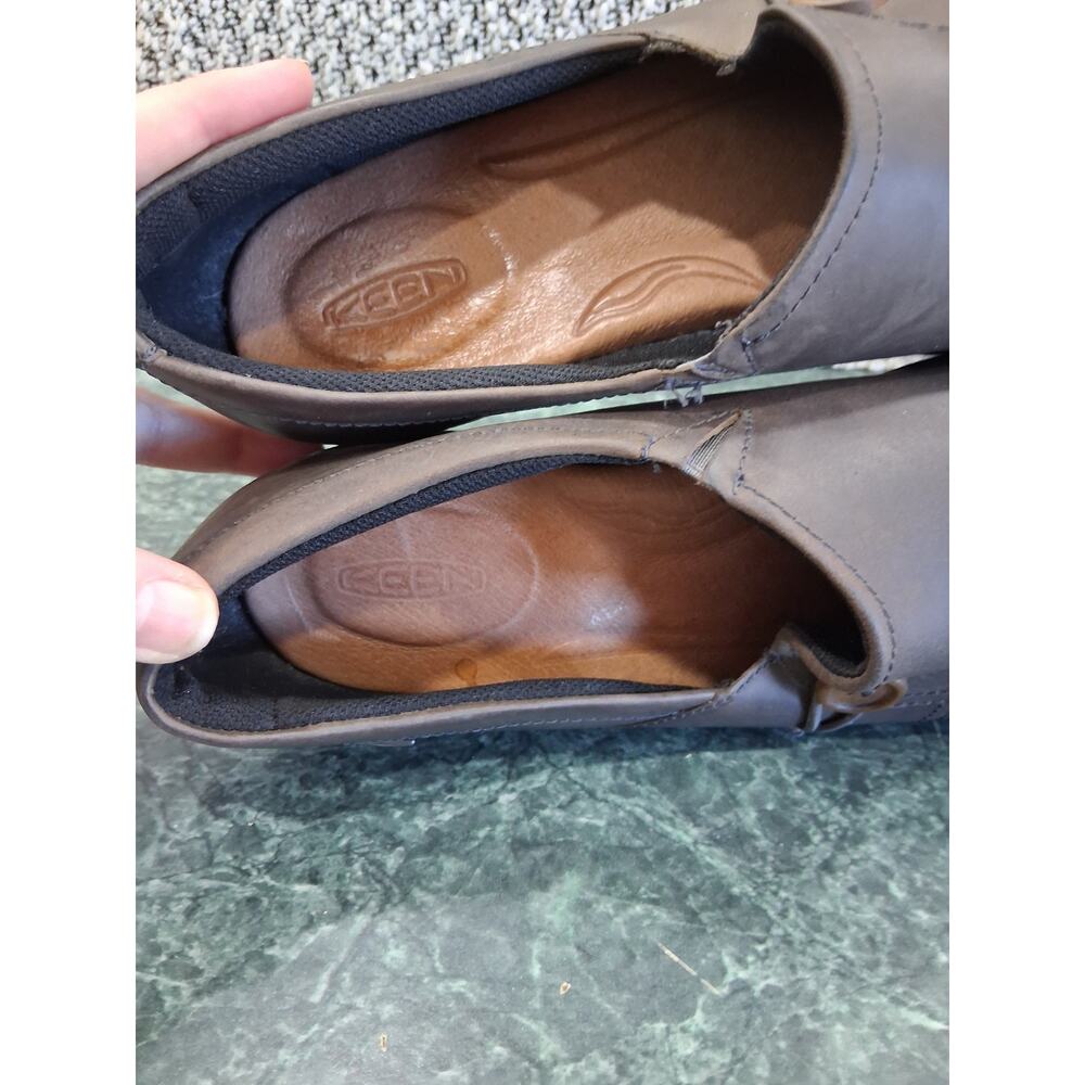 Keen Mora Button 1014106 Clogs Womens Sz 10 Brown Leather Slip On Casual Shoes - Picture 8 of 10